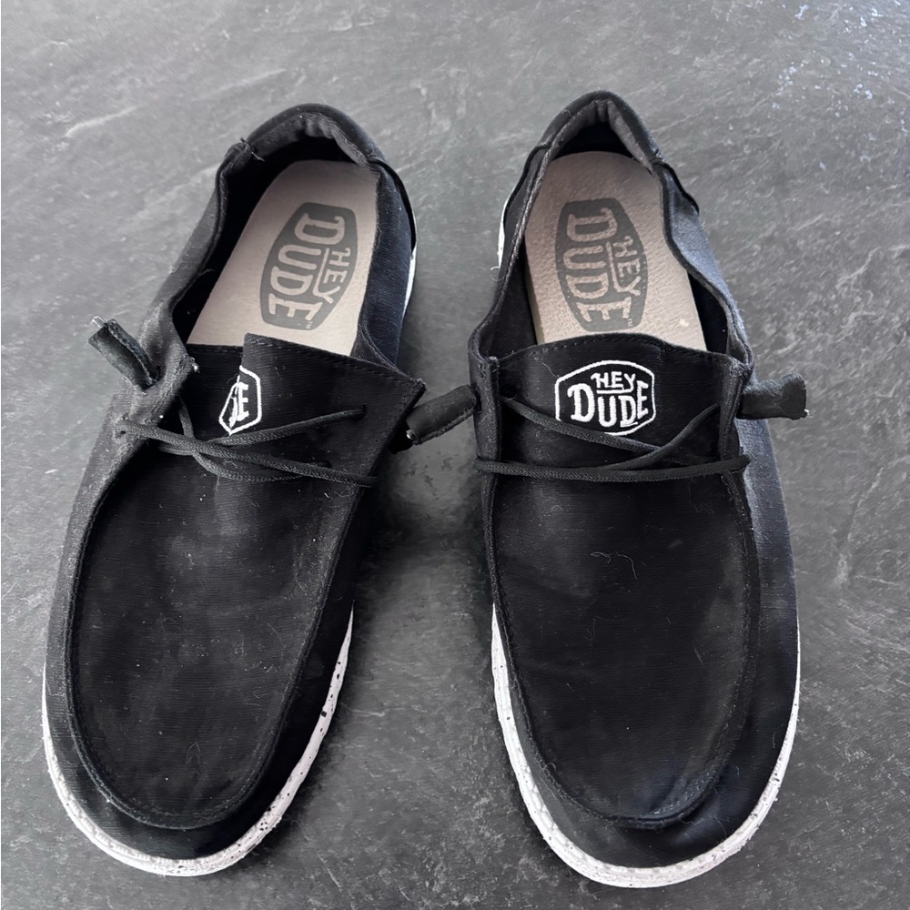 Black Hey Dude slip on loafers